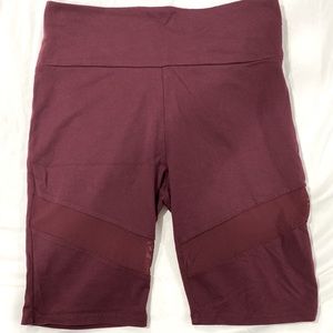 Maroon, biker shorts